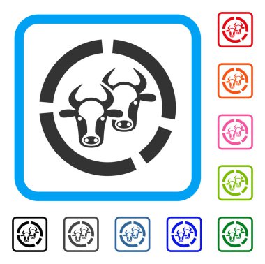 Hayvancılık diyagram simgesi çerçeveli