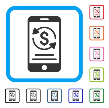 Mobil ödeme simgesi çerçeveli