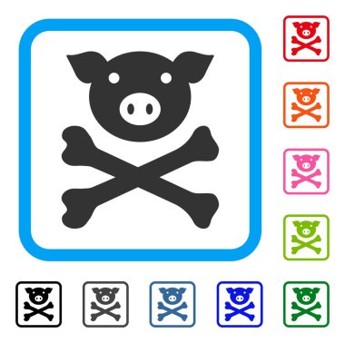 Domuz ölüm simgesi çerçeveli