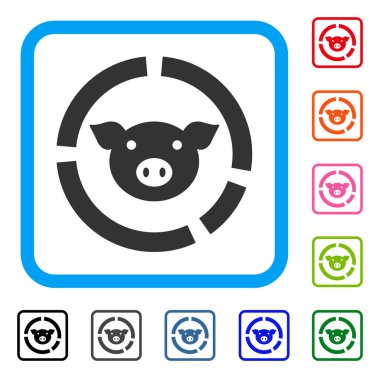 Domuz diyagram simgesi çerçeveli