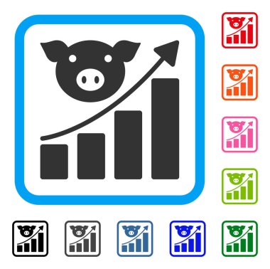 Domuz büyüyen grafik simge çerçeveli