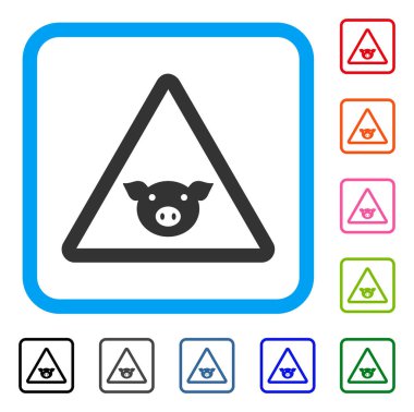 Domuz uyarı simgesi çerçeveli