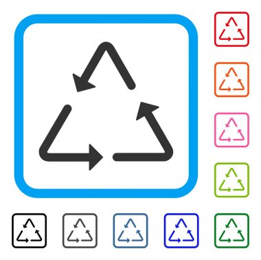 Üçgen geri dönüşüm simgesini çerçeveli