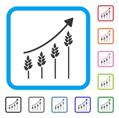 Grafik büyüyen buğday simgesi çerçeveli