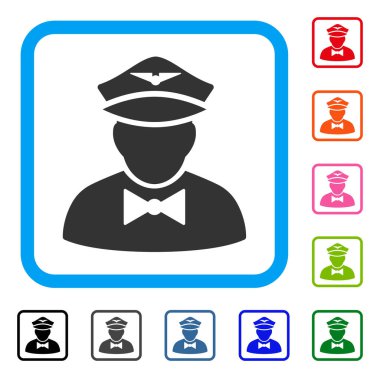 Havayolu Steward simgesi çerçeveli