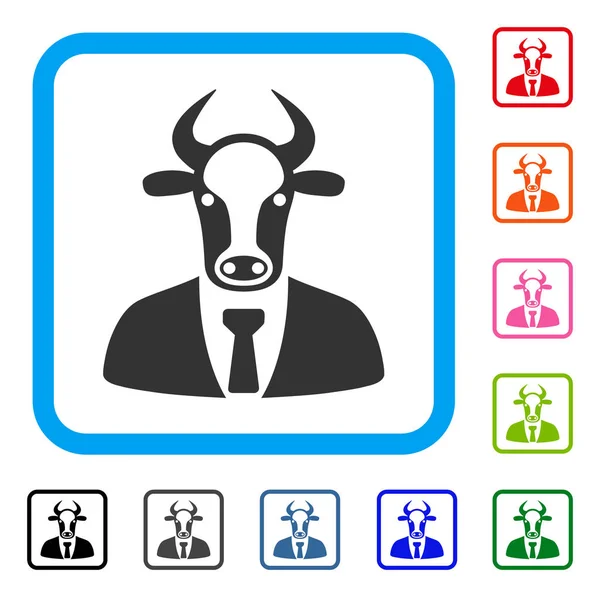 Bull Boss inramade ikonen — Stock vektor