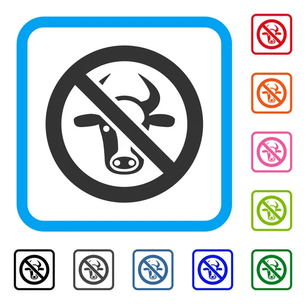 Yasak sığır simgesi çerçeveli