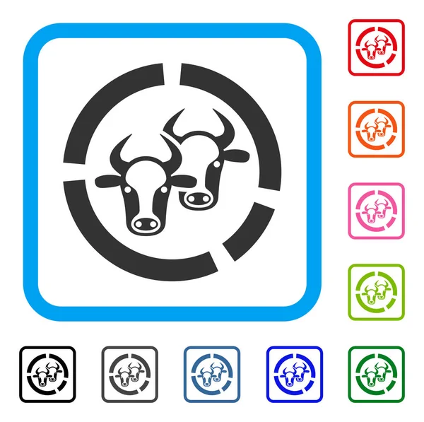 Hayvancılık diyagram simgesi çerçeveli