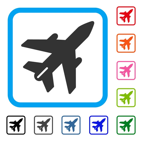 Airplane Framed Icon — Stock Vector