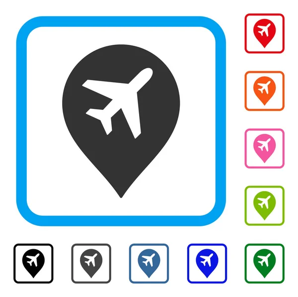 Luchthaven Marker ingelijst pictogram — Stockvector