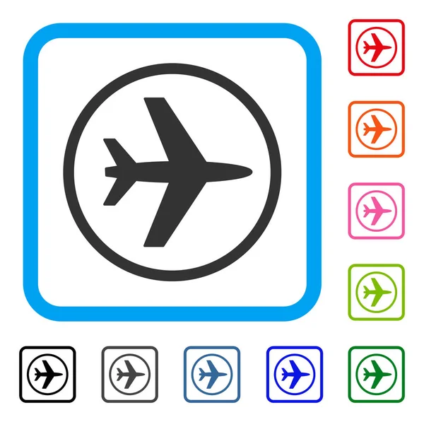 Luchthaven ingelijst pictogram — Stockvector