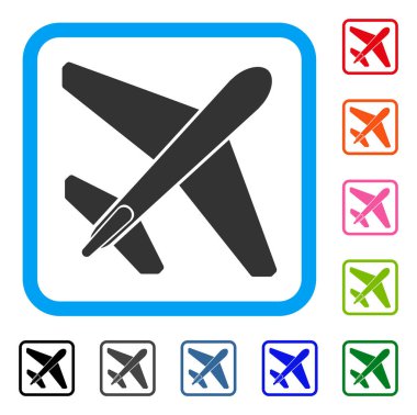 Jet uçak simgesi çerçeveli