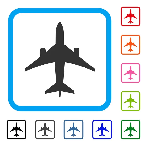 Jet Plane ingelijst pictogram — Stockvector