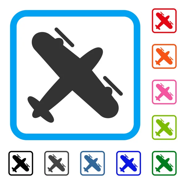 Samoloty śmigłowe oprawione ikona — Wektor stockowy