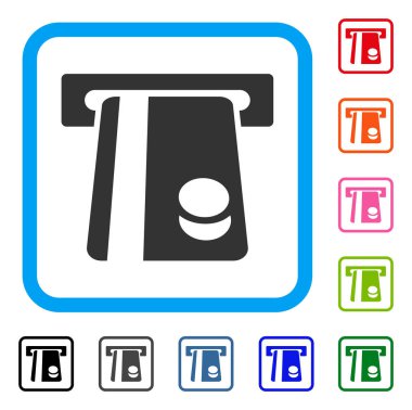 Otomatik bankacılık hizmeti simge çerçeveli