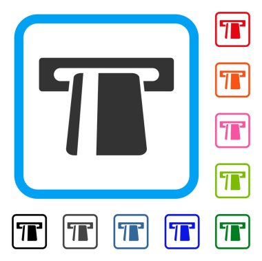 Otomatik bankacılık hizmeti simge çerçeveli