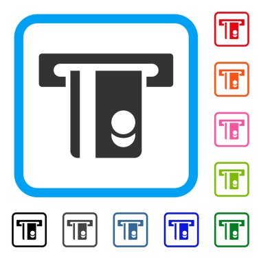 Otomatik bankacılık hizmeti simge çerçeveli