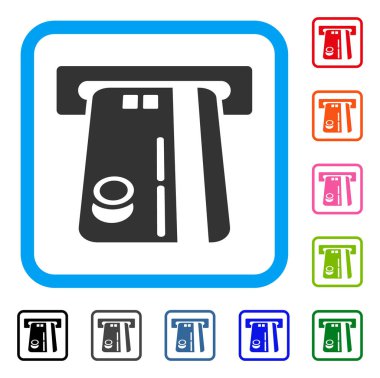 Banka Atm simgesi çerçeveli