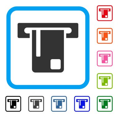 Banka Atm simgesi çerçeveli