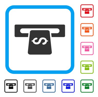 Makine bankacılık simgesi çerçeveli