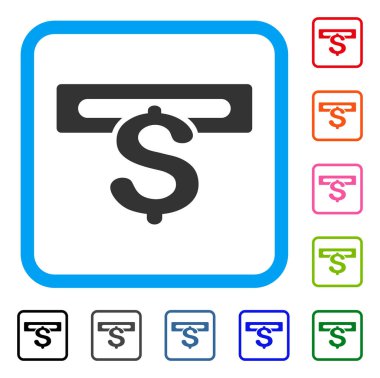 Makine bankacılık simgesi çerçeveli