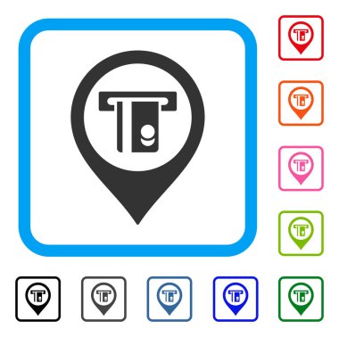 ATM makine işareti simgesi çerçeveli