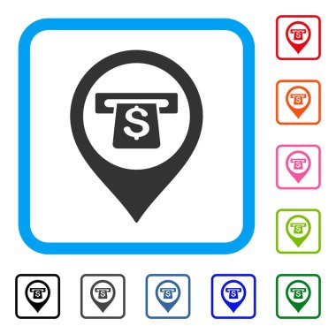 ATM harita işareti simgesi çerçeveli