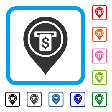 ATM Terminal işaretçi simgesi çerçeveli