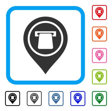 Banka Terminal işaretçi simgesi çerçeveli