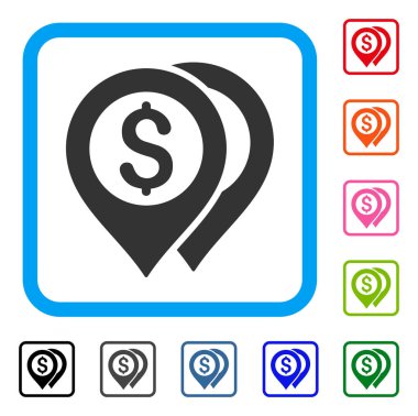 Doları banka işaretleri simgesi çerçeveli