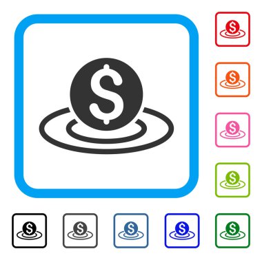 Doları para alan simgesi çerçeveli