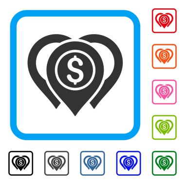 Doları harita işaretleri simgesi çerçeveli