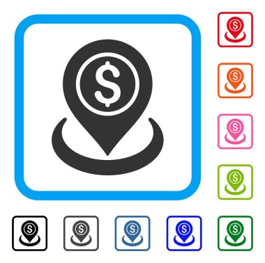 Para konum simgesi çerçeveli