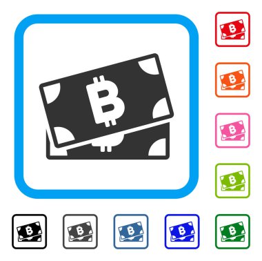 Simge Bitcoin banknotlar çerçeveli