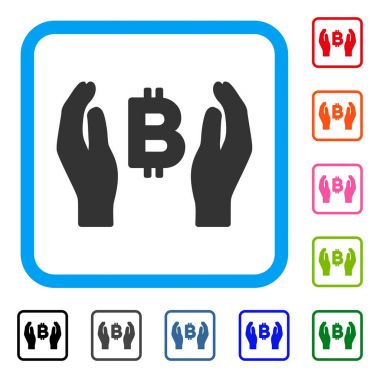 Bitcoin eller simgesini çerçeveli