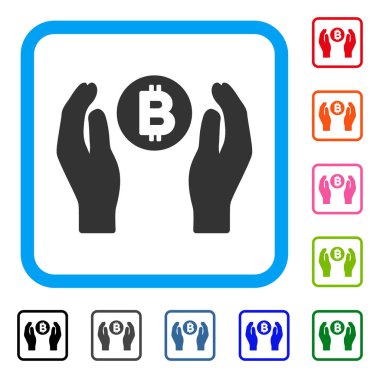 Bitcoin eller simgesini çerçeveli