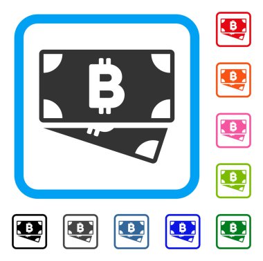 Bitcoin nakit banknot simgesi çerçeveli