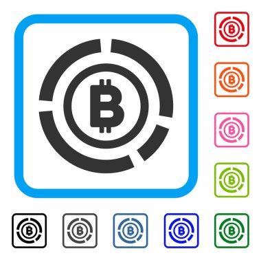 Bitcoin daire diyagram simgesi çerçeveli