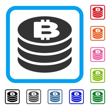 Simge Bitcoin sikke sütun çerçeveli