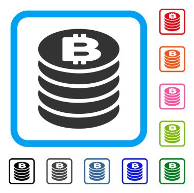 Simge Bitcoin sikke yığını çerçeveli