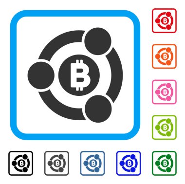 Bitcoin işbirliği simgesi çerçeveli