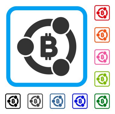 Bitcoin işbirliği simgesi çerçeveli