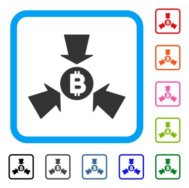 Bitcoin toplamak okları simge çerçeveli