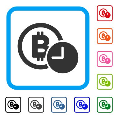 Bitcoin kredi saat simgesi çerçeveli