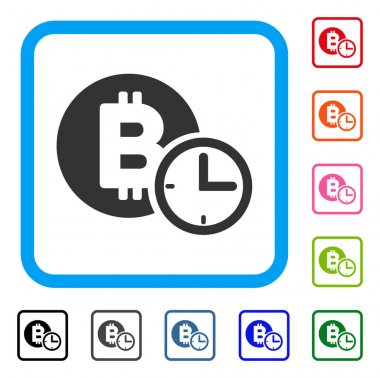 Bitcoin kredi saat simgesi çerçeveli