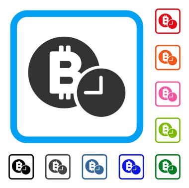 Bitcoin kredi saat simgesi çerçeveli