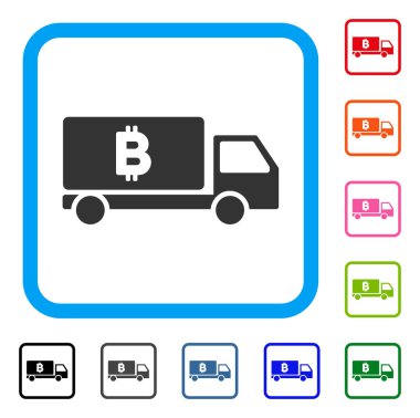 Bitcoin teslim araba simgesi çerçeveli