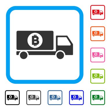 Bitcoin teslim kamyon simgesi çerçeveli