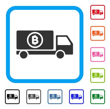 Bitcoin kamyon simgesi çerçeveli