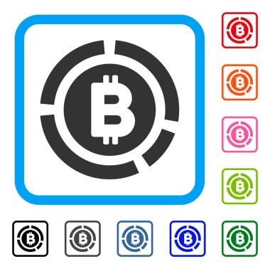 Bitcoin diyagram simgesi çerçeveli